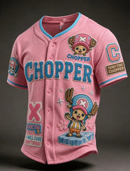 Men's Embroidered Waffle Baseball Jersey Shirt