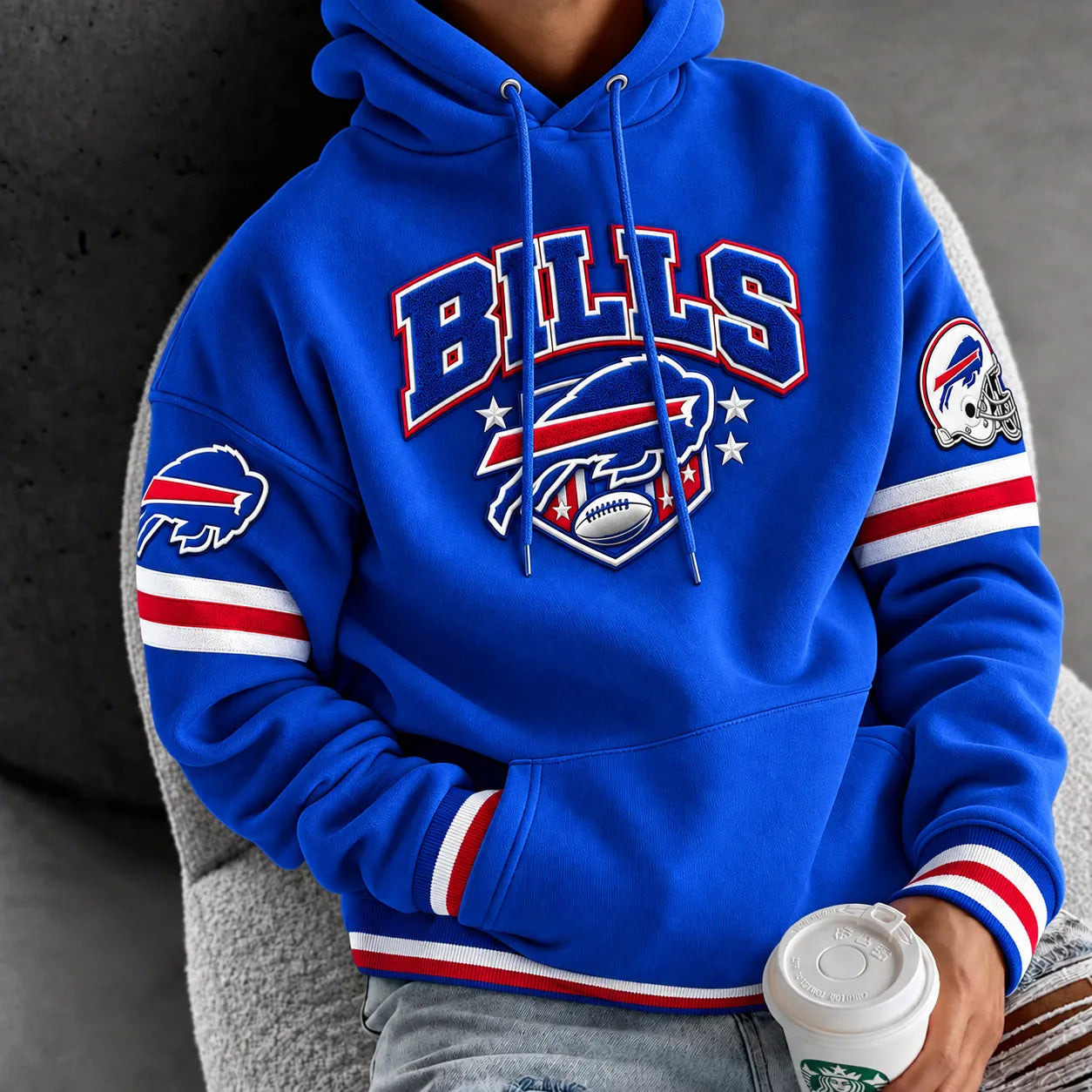 Rugby-print Hoodie