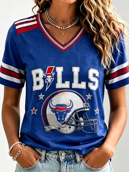 Women's Buffalo Football Helmet Graphic Tee