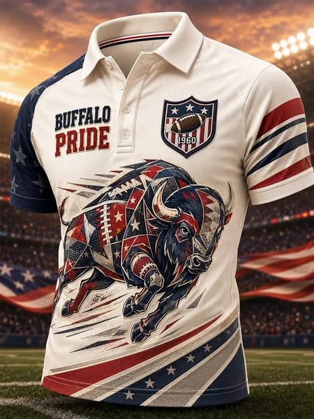 Men's Vintage Buffalo Football Polo Shirt