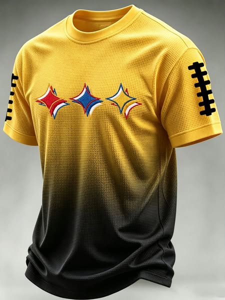Men's Retro Football Star Gradient Tee