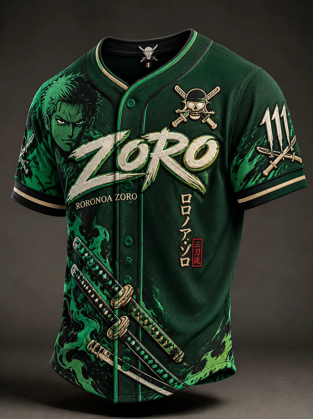 Men's Anime Graphic Short Sleeve Baseball Jersey Shirt