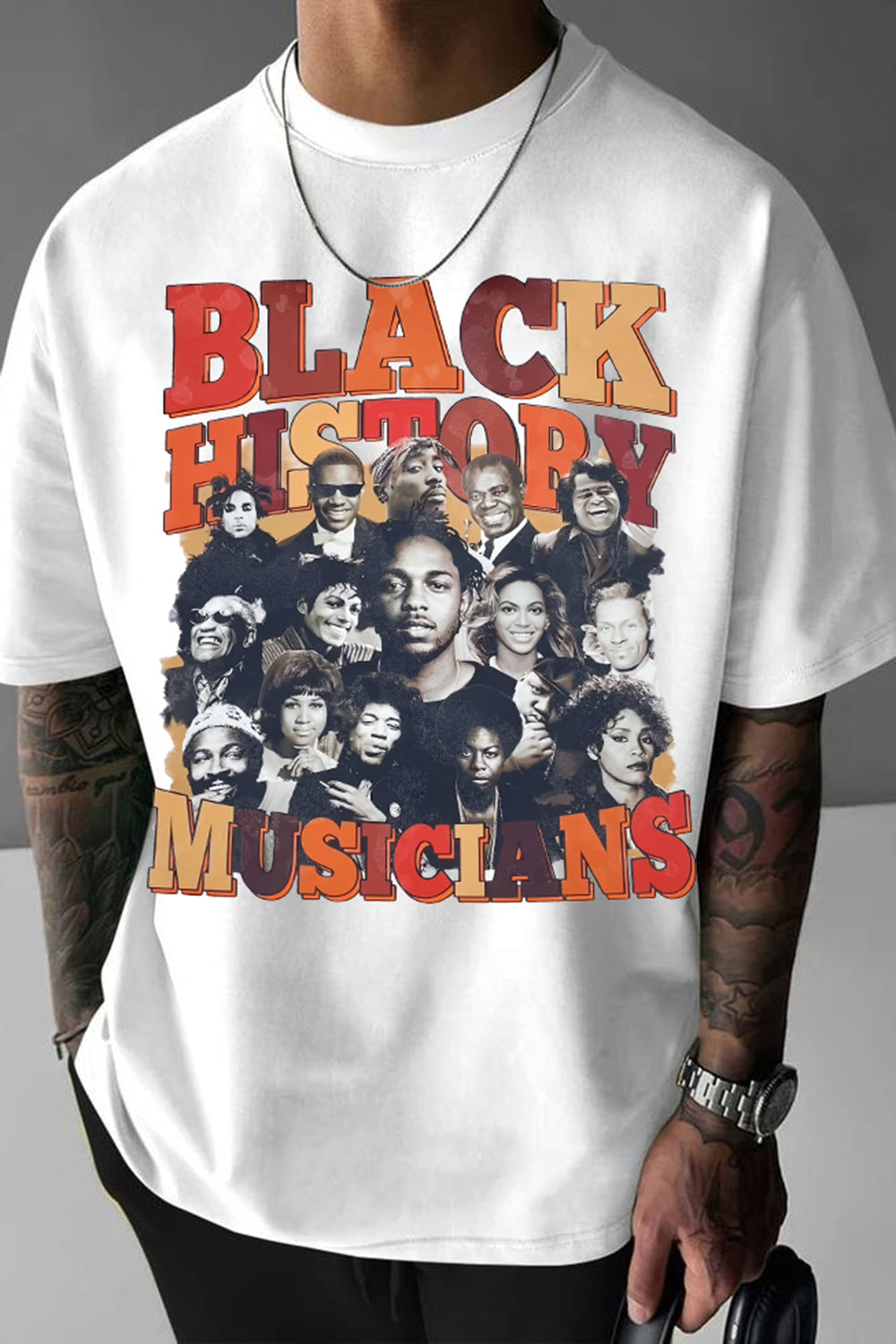 Black History Month Kendrick Lamar Tupac And Others Musicians  Graphic Tee For Men