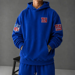 Unisex Casual-chic Rugby-print Hoodie