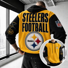 Unisex Casual-chic Rugby-print Hoodie