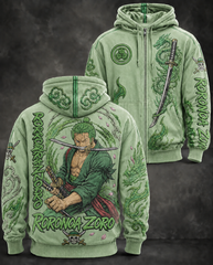 Men's Anime Graphic Full-Zip Hoodie