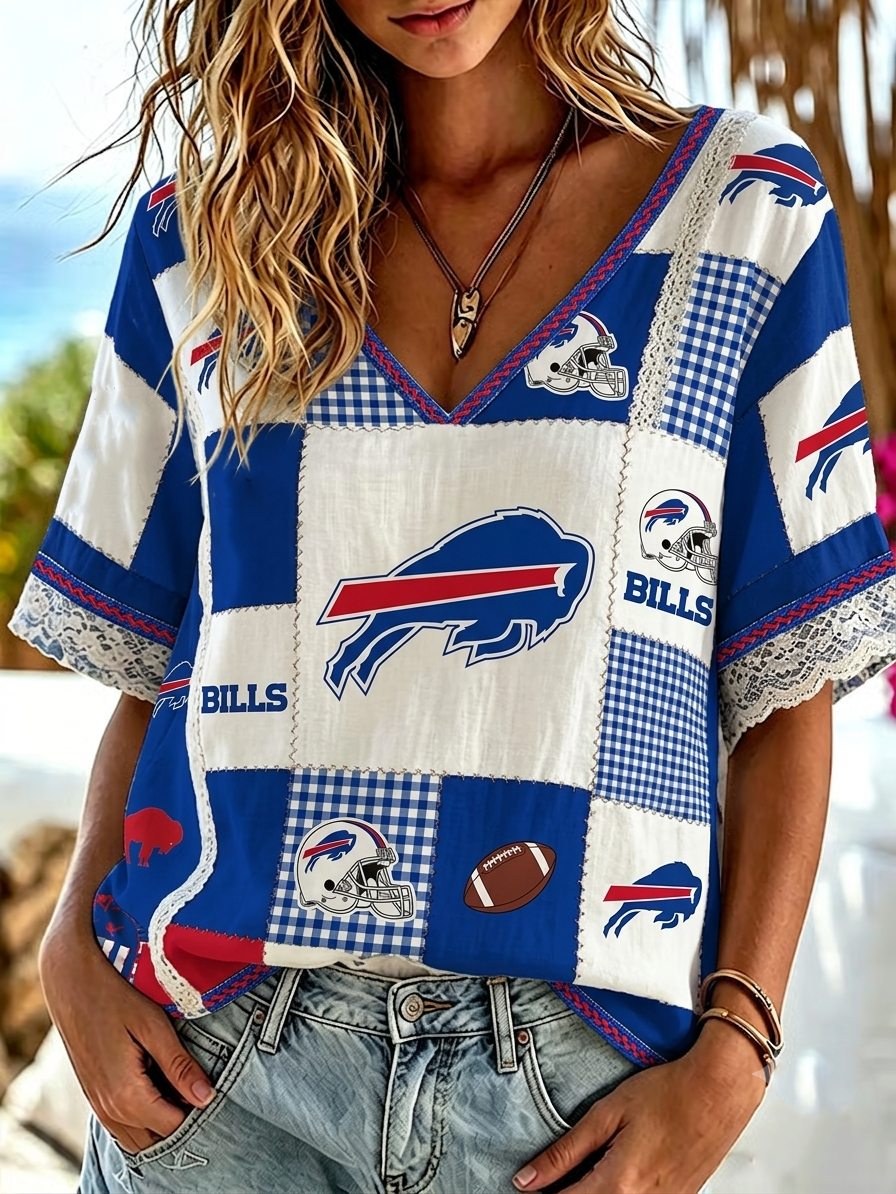 Women's Casual Football Print T-Shirt