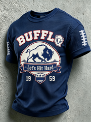 Men'S Football Let'S Hit It Hard Waffle T-Shirt