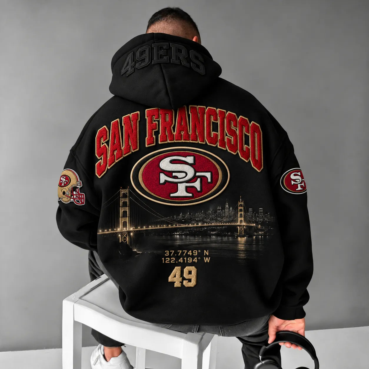 Rugby-print Hoodie