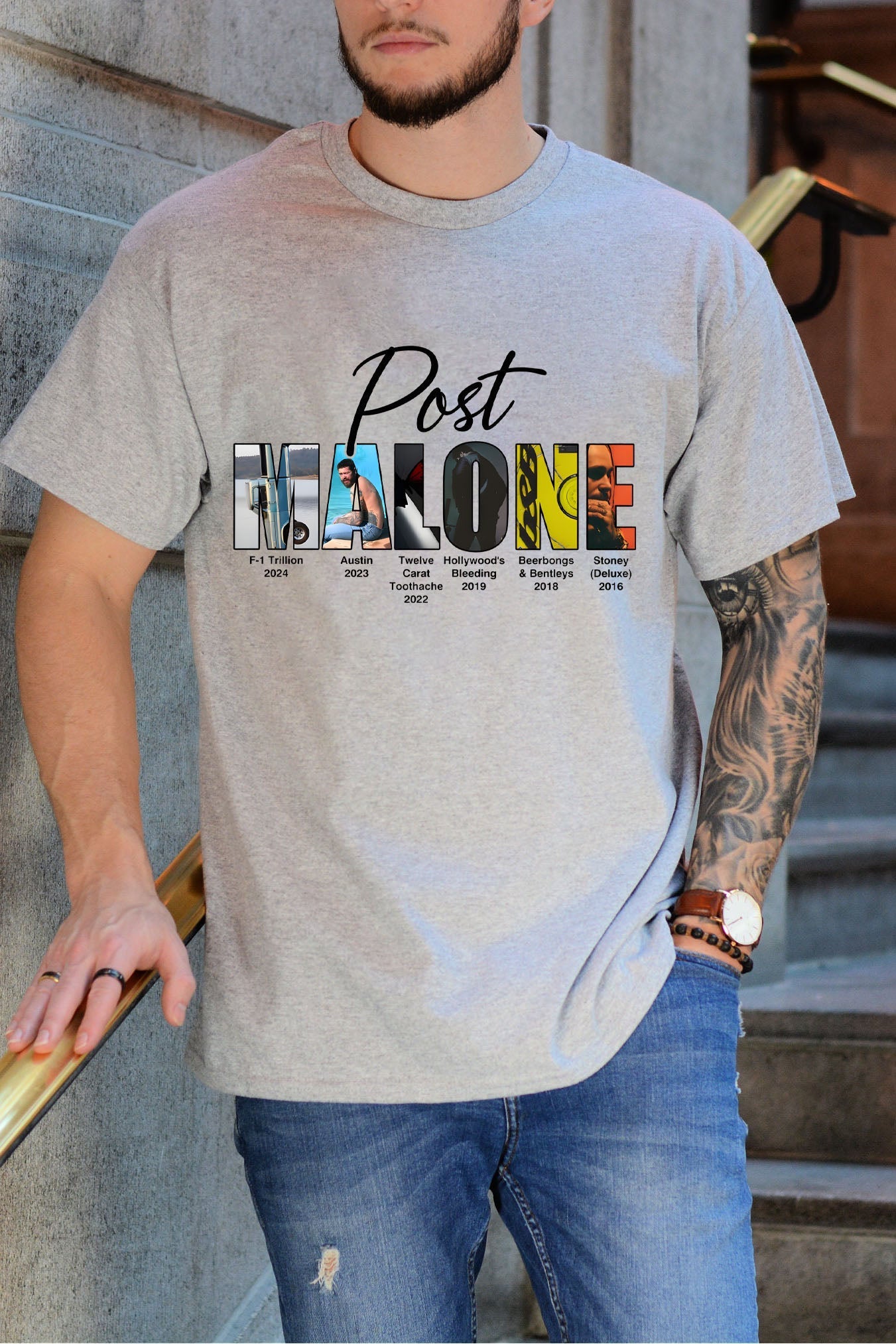 Retro post malone shirt vintage 90s style shirt-Men
