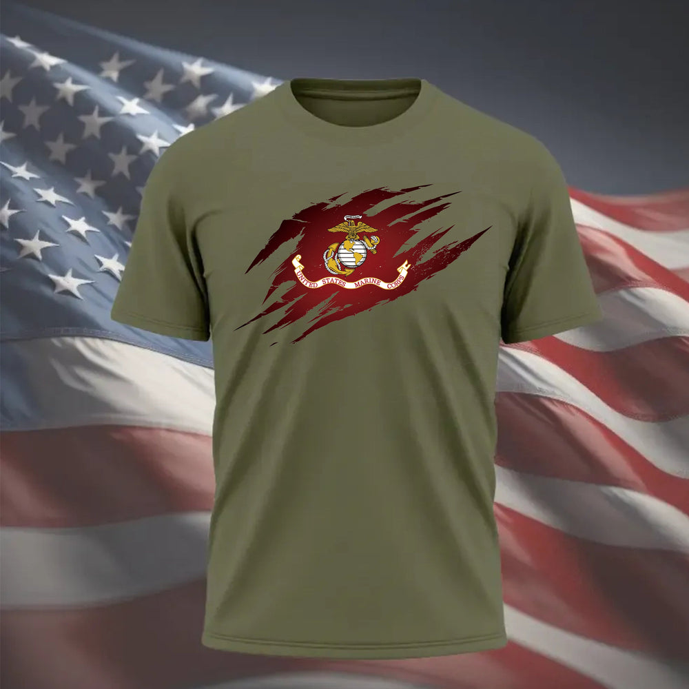 USMC Flag Tear Away T-Shirt