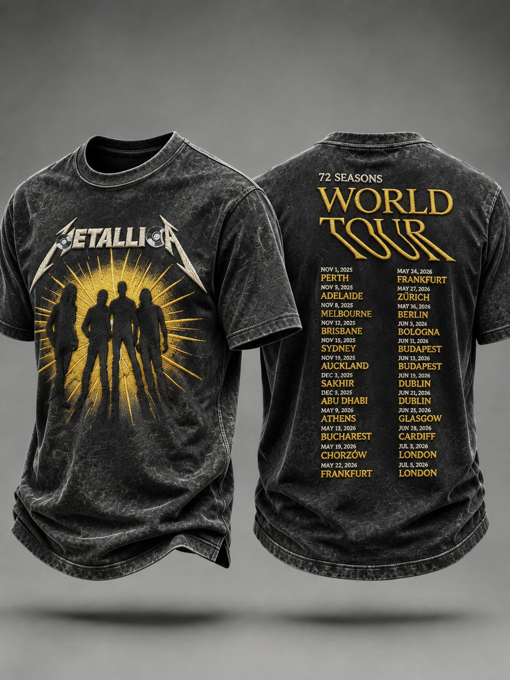 Men's Short-Sleeve T-Shirt with Music Tour Print