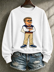 Women's Casual Printed Long-Sleeve Sweatshirt