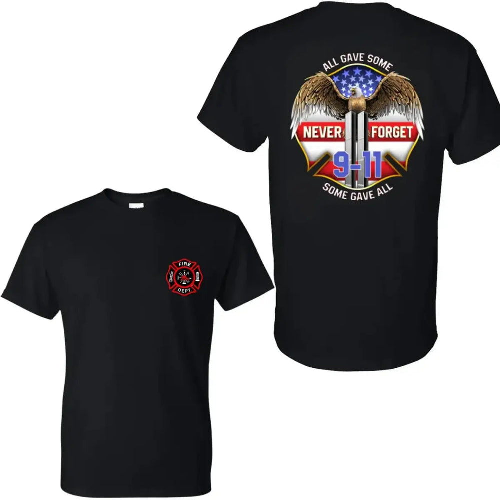 Firefighter Never Forget 9-11 Graphic Tee