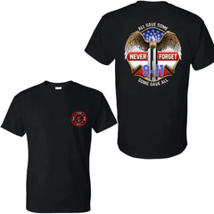 Firefighter Never Forget 9-11 Graphic Tee
