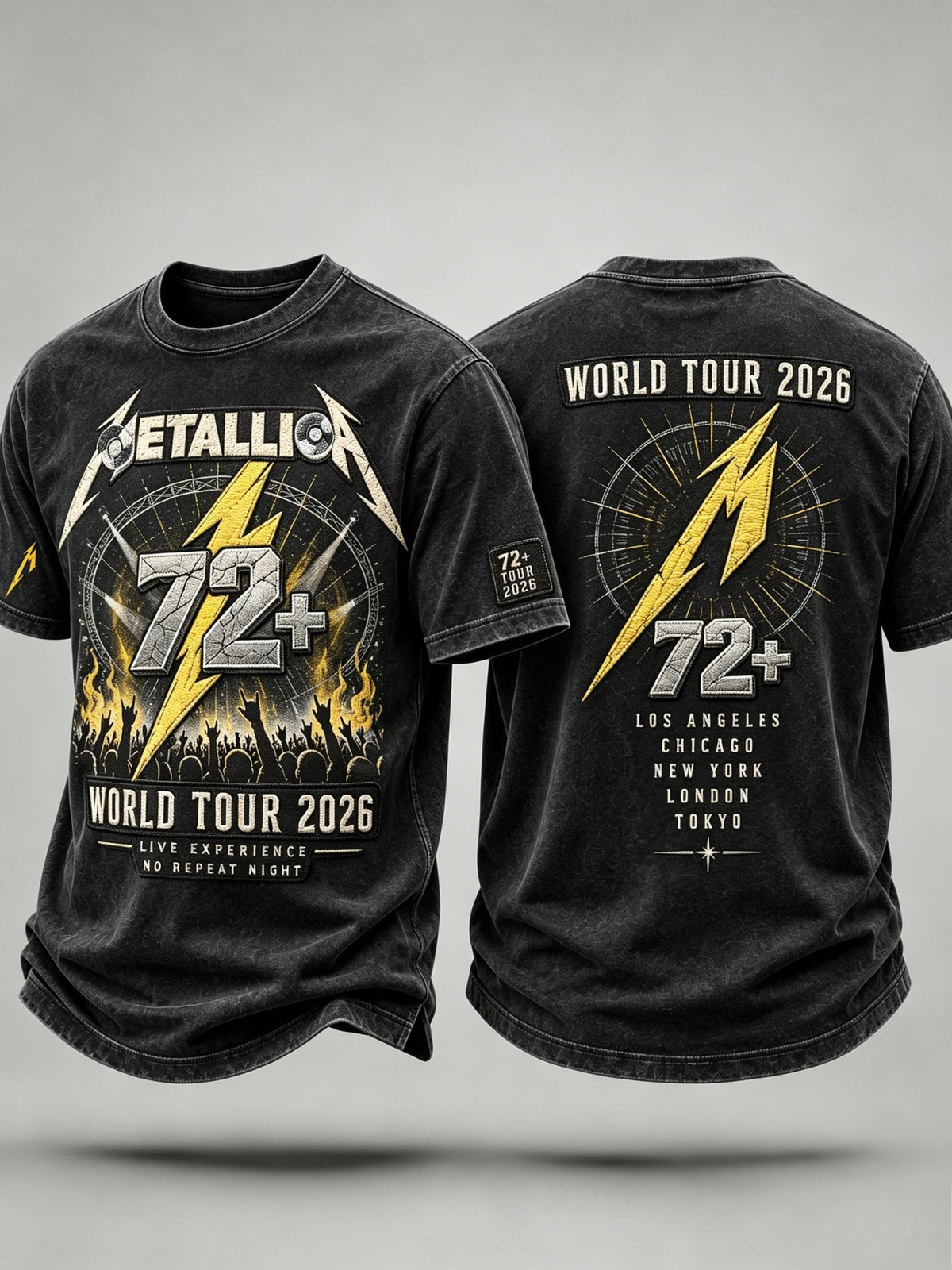 Men's Short-Sleeve T-Shirt with Music Tour Print