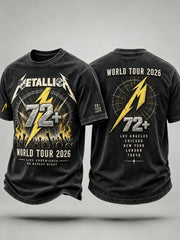 Men's Short-Sleeve T-Shirt with Music Tour Print