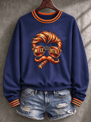 Women's Casual Printed Long-Sleeve Sweatshirt
