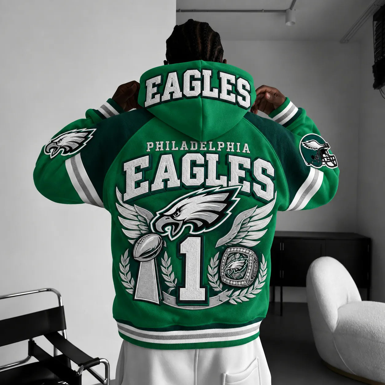Rugby-print Hoodie