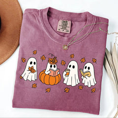 Pumpkin Ghosts Reading Book Shirt