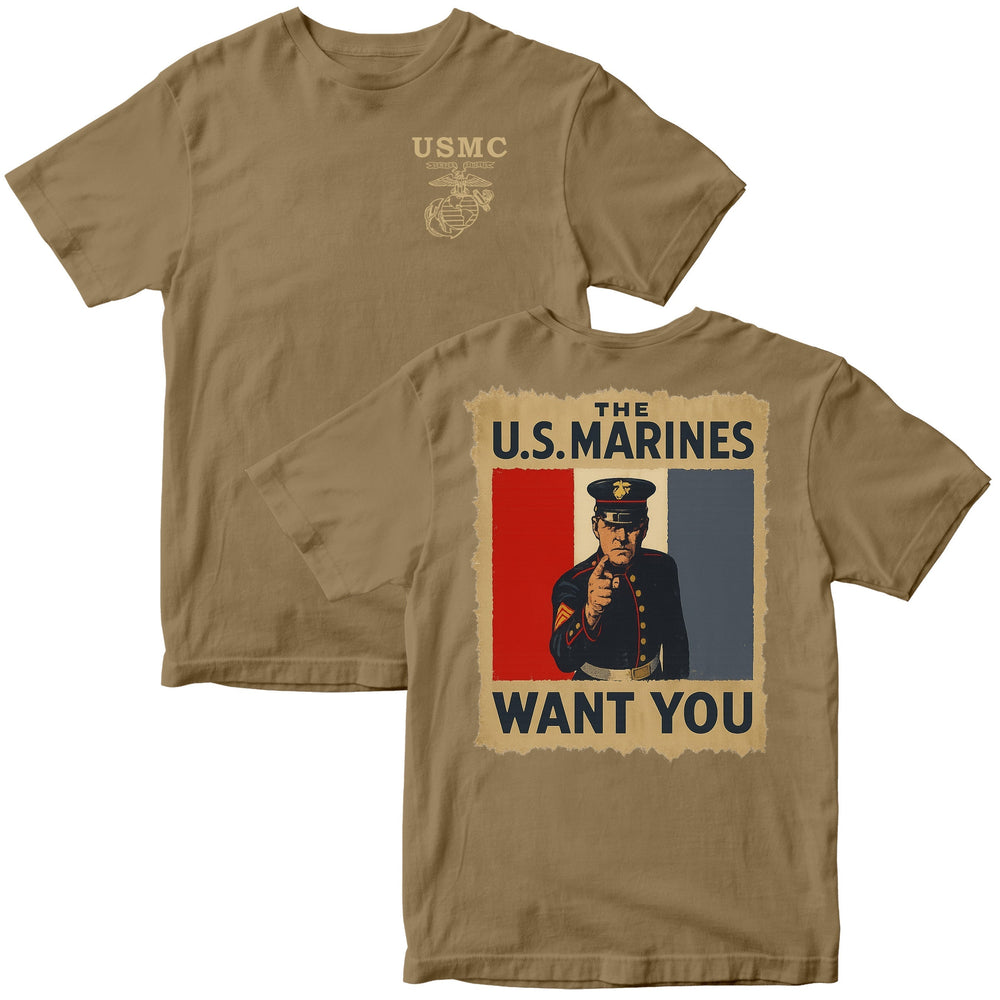U.S. Marines "WANT YOU" Vintage Poster T-Shirt