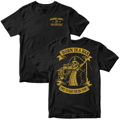 Marines Born In A Bar Skull 250th Birthday T-shirt