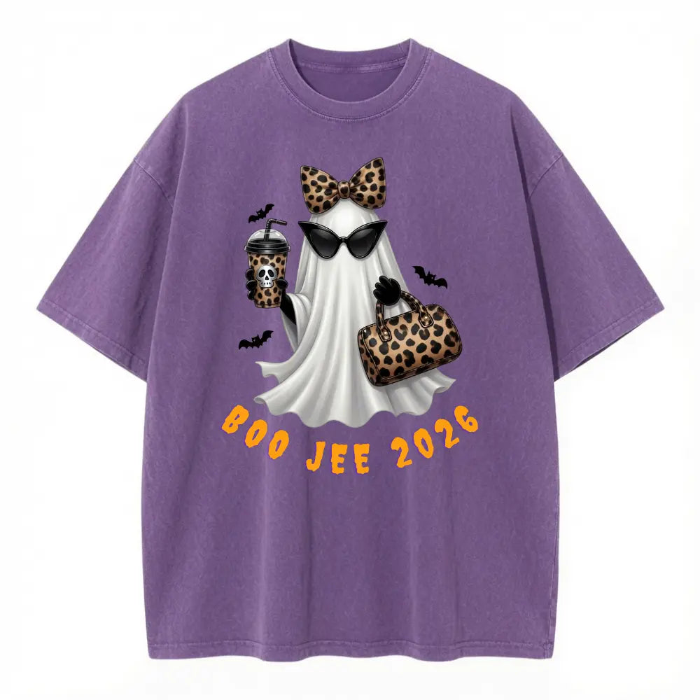 Boo Jee 2026 Ghost Shirt – Coquette Leopard Ghost Graphic Tee