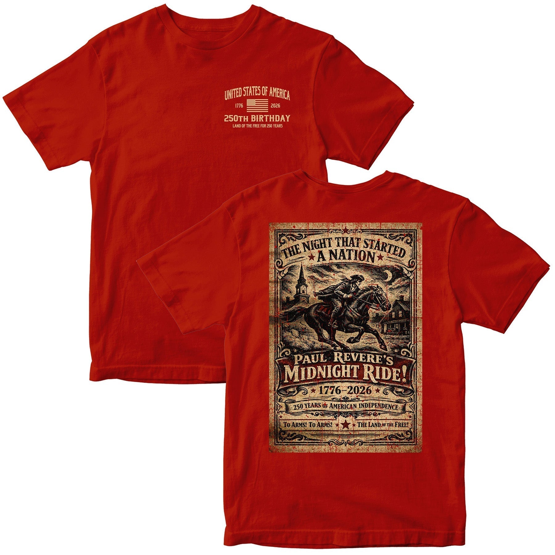 Paul Revere’s Midnight Ride - America's 250th Birthday T-Shirt