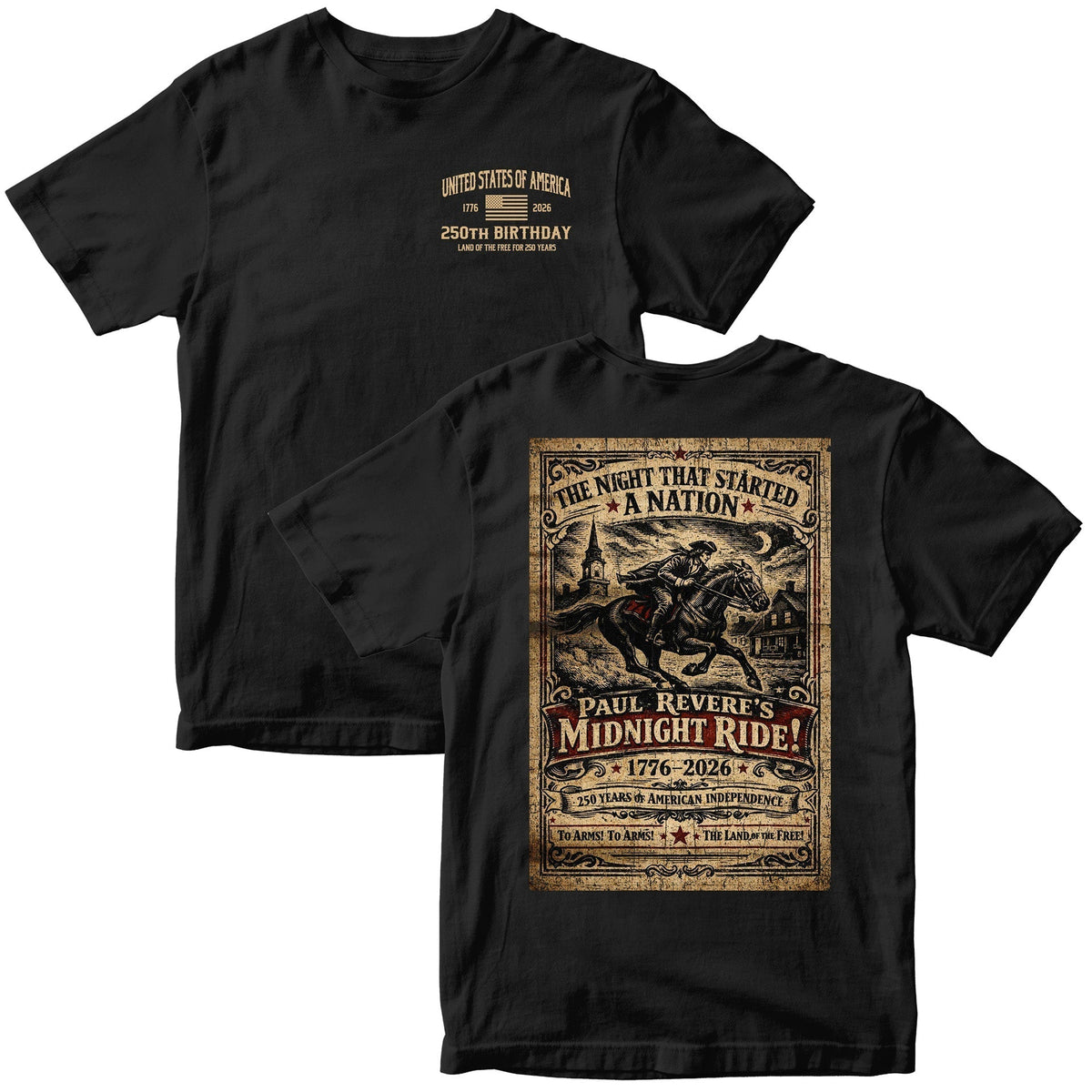 Paul Revere’s Midnight Ride - America's 250th Birthday T-Shirt