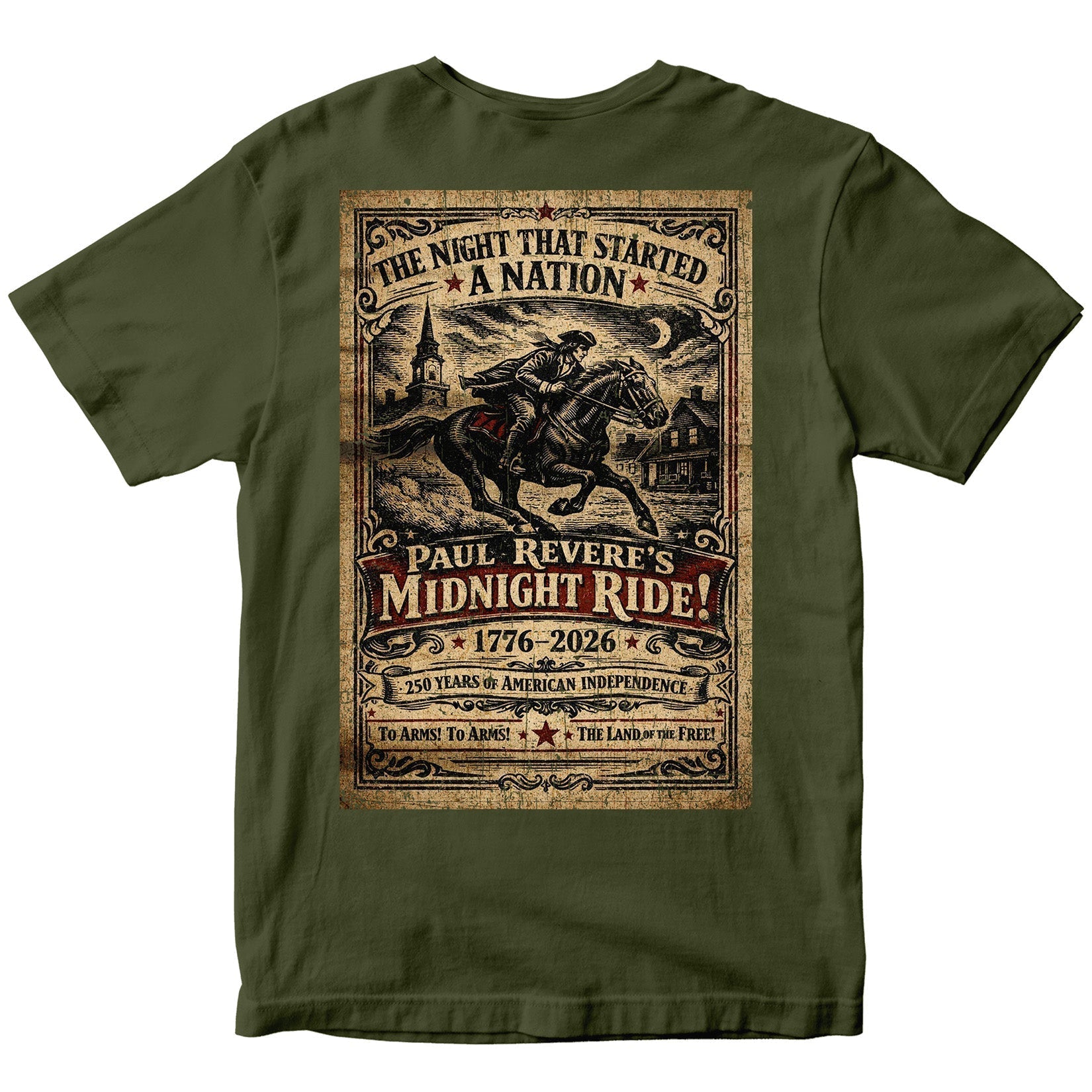 Paul Revere’s Midnight Ride - America's 250th Birthday T-Shirt