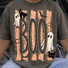 Cute Ghost Black Cat Graphic Tee