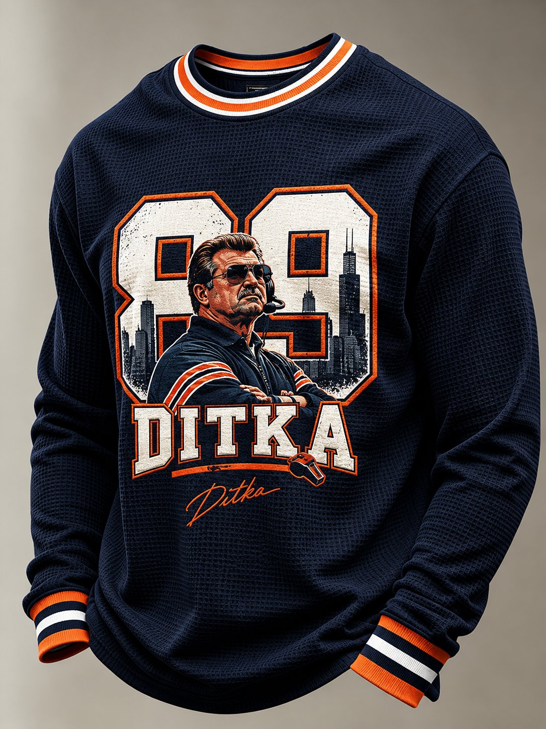 Men's Legendary Head Coach Casual Art Printed Long-Sleeve Sweatshirt