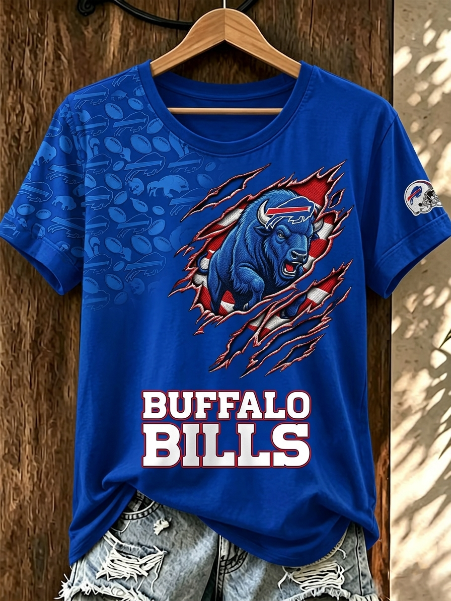 Women's Casual Football Print T-Shirt