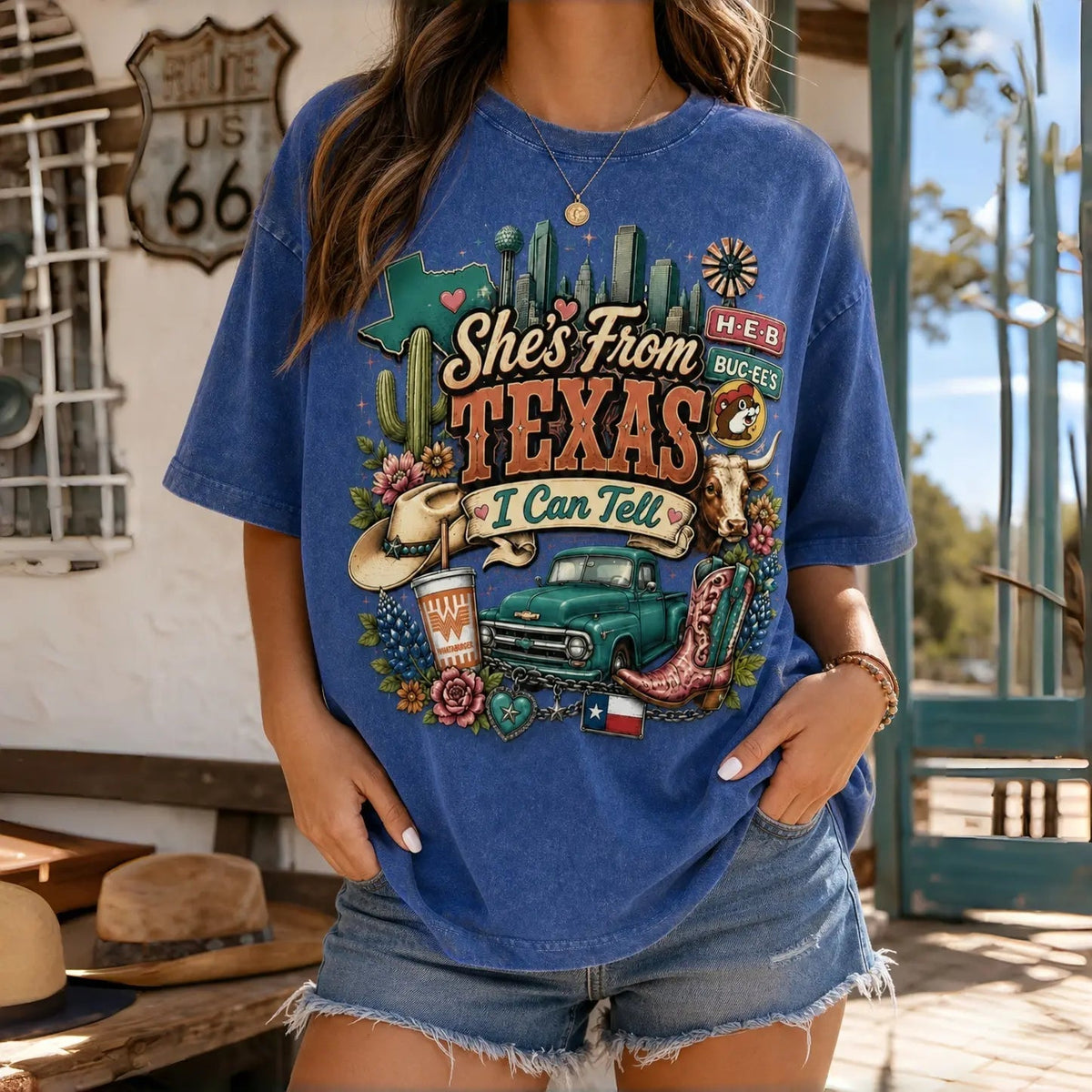 She’s From Texas” Vintage Wash Graphic Tee