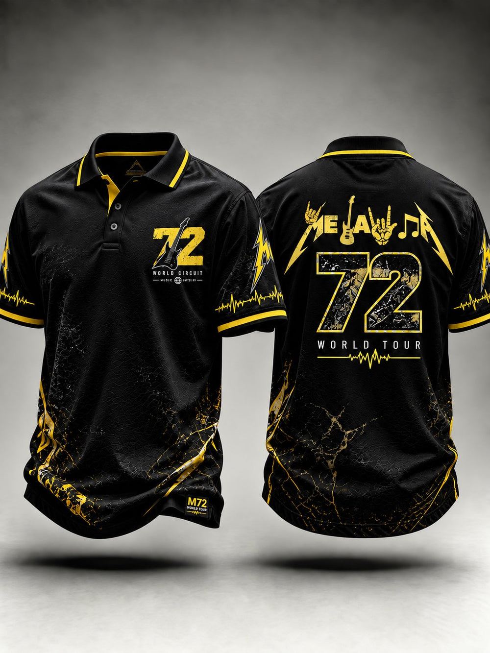Men's Musician Casual Art Printed Short Sleeved Polo Shirt