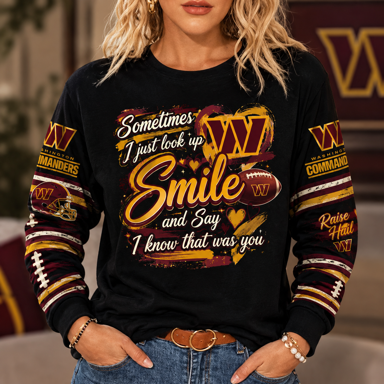 Women's Rugby Printed Crewneck Sweatshirt