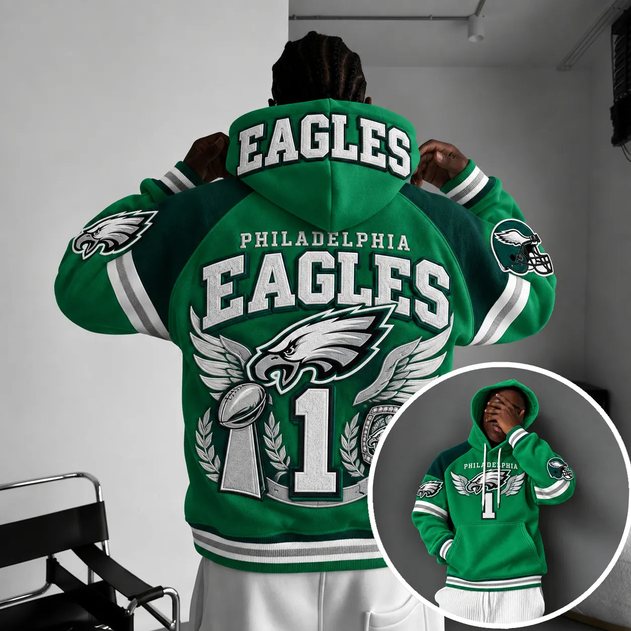 Rugby-print Hoodie