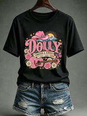 Women'S Retro Country Music Printed Casual T-Shirt