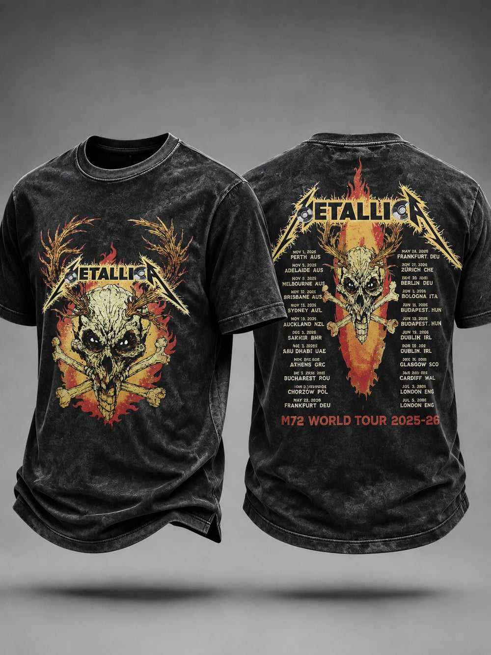 Men's Short-Sleeve T-Shirt with Music Tour Print