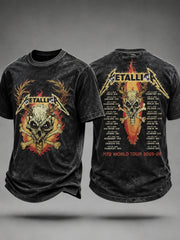 Men's Short-Sleeve T-Shirt with Music Tour Print