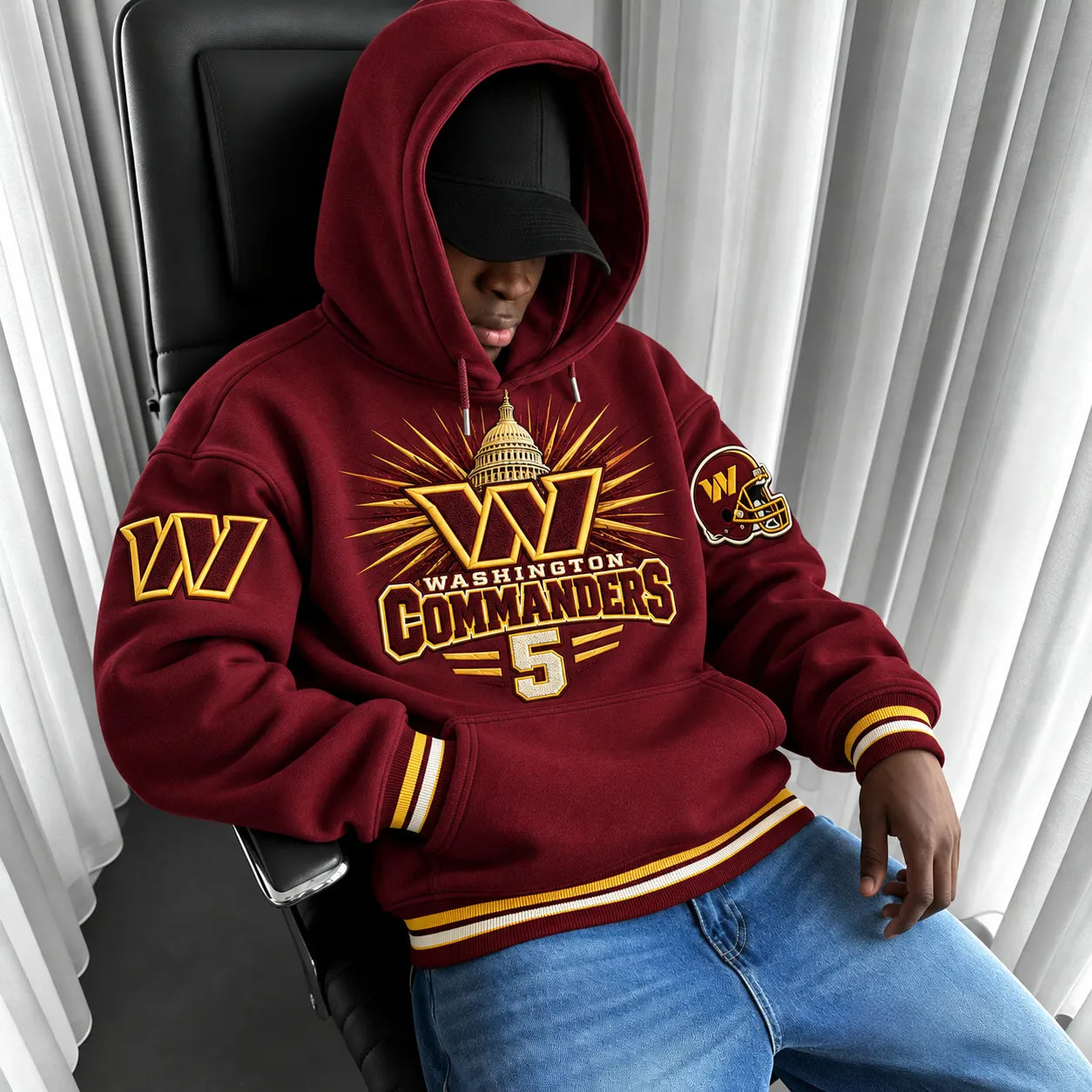 Rugby-print Hoodie