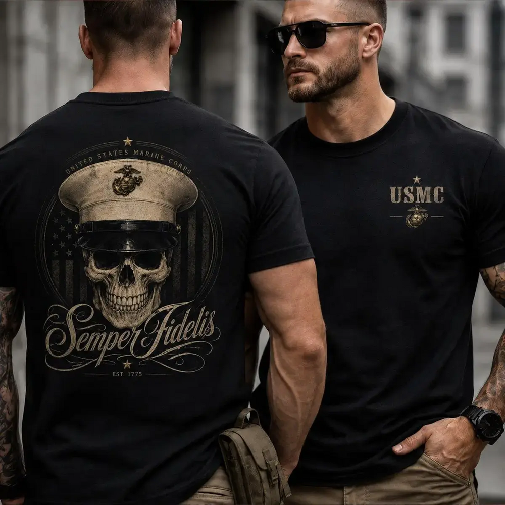 USMC Skull Semper Fidelis Shirt