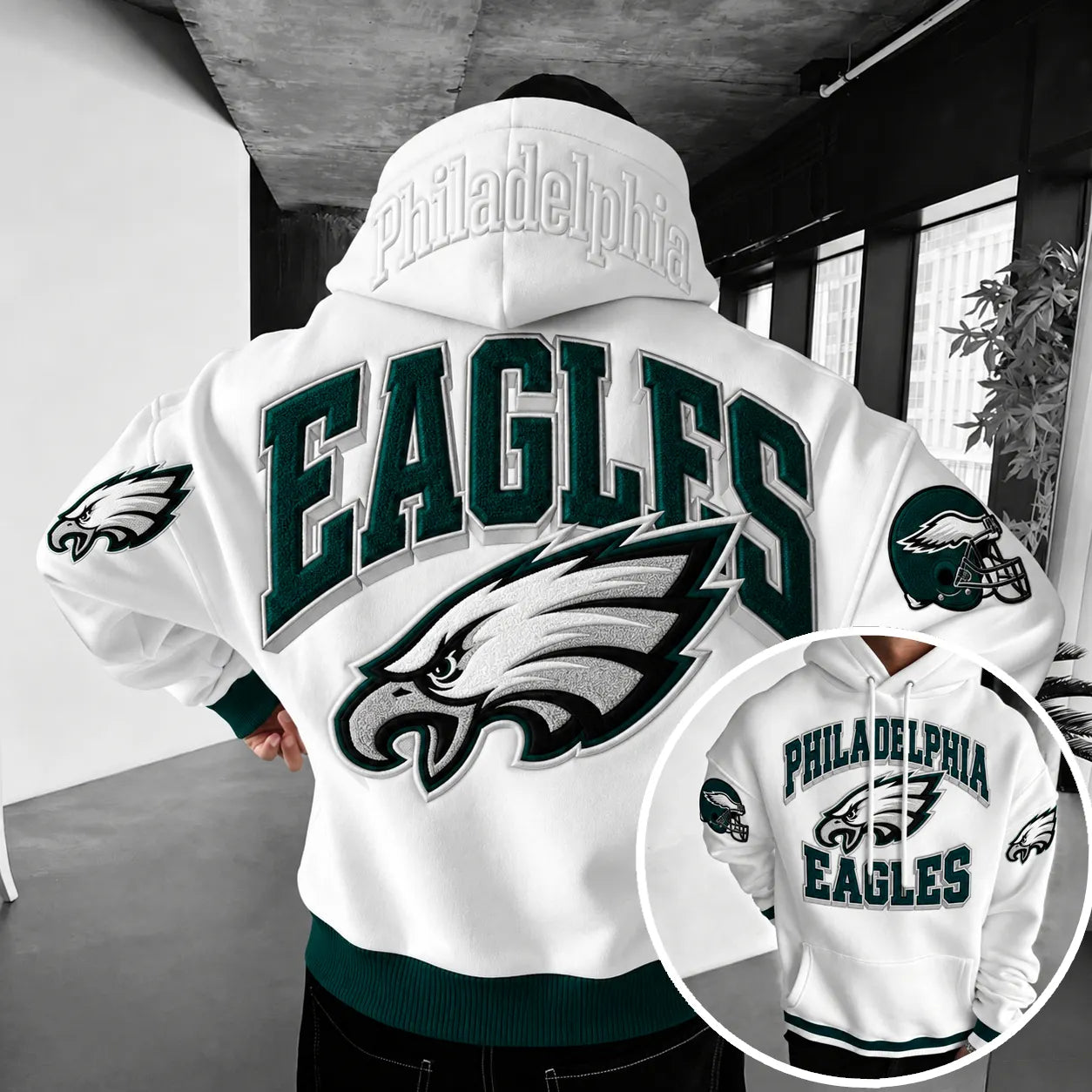 Rugby-print Hoodie