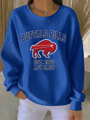 Women's Football Crew-Neck Long-Sleeve Sweatshirt