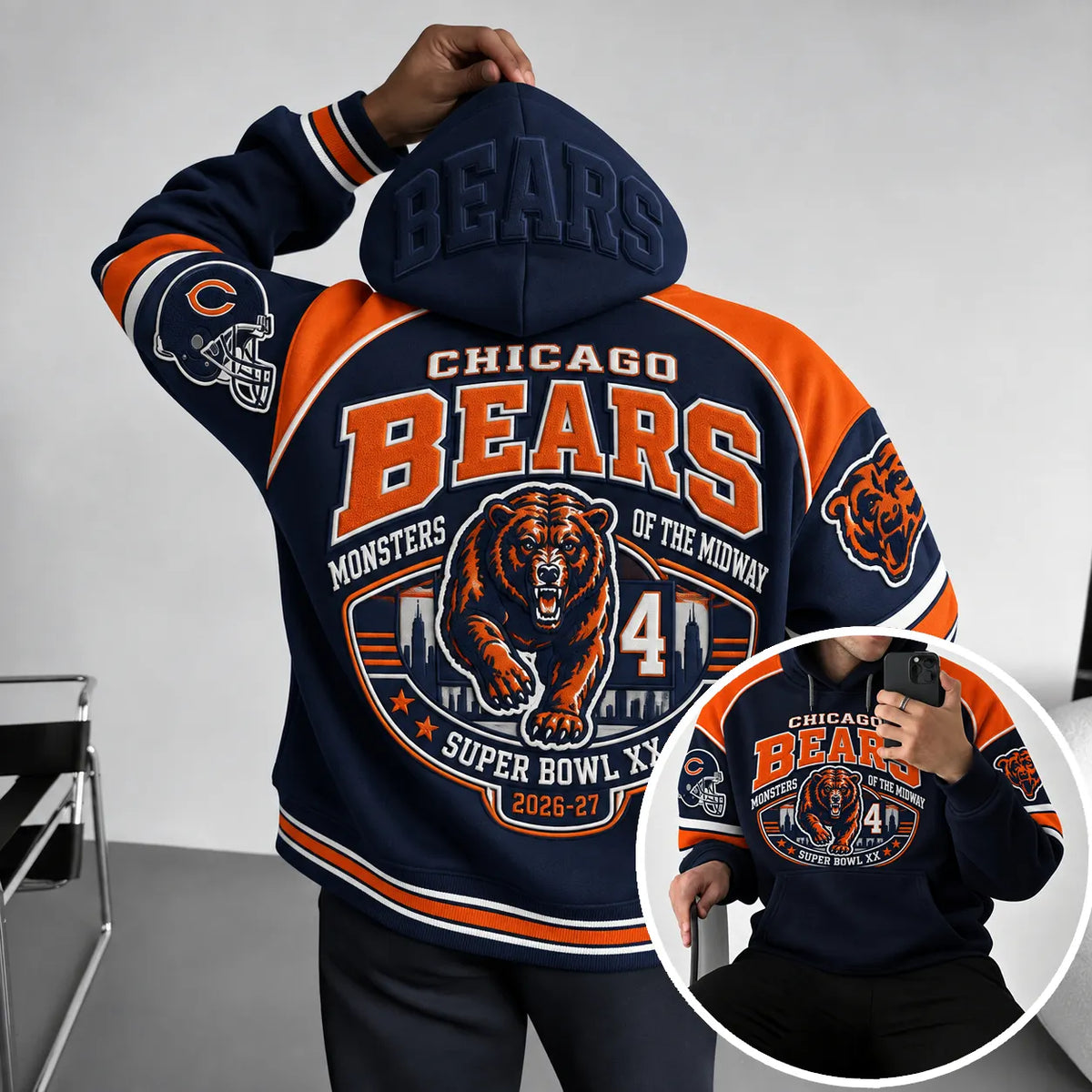Rugby-print Hoodie