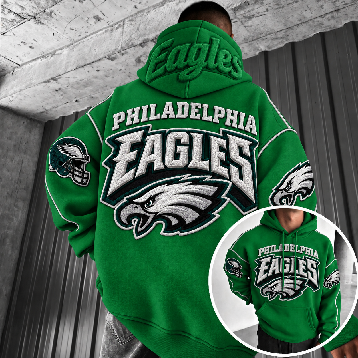 Rugby-print Hoodie