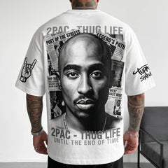 Unisex Loose-Fit Short-Sleeve T-Shirt With West Coast Hip-Hop Gang-Style Print