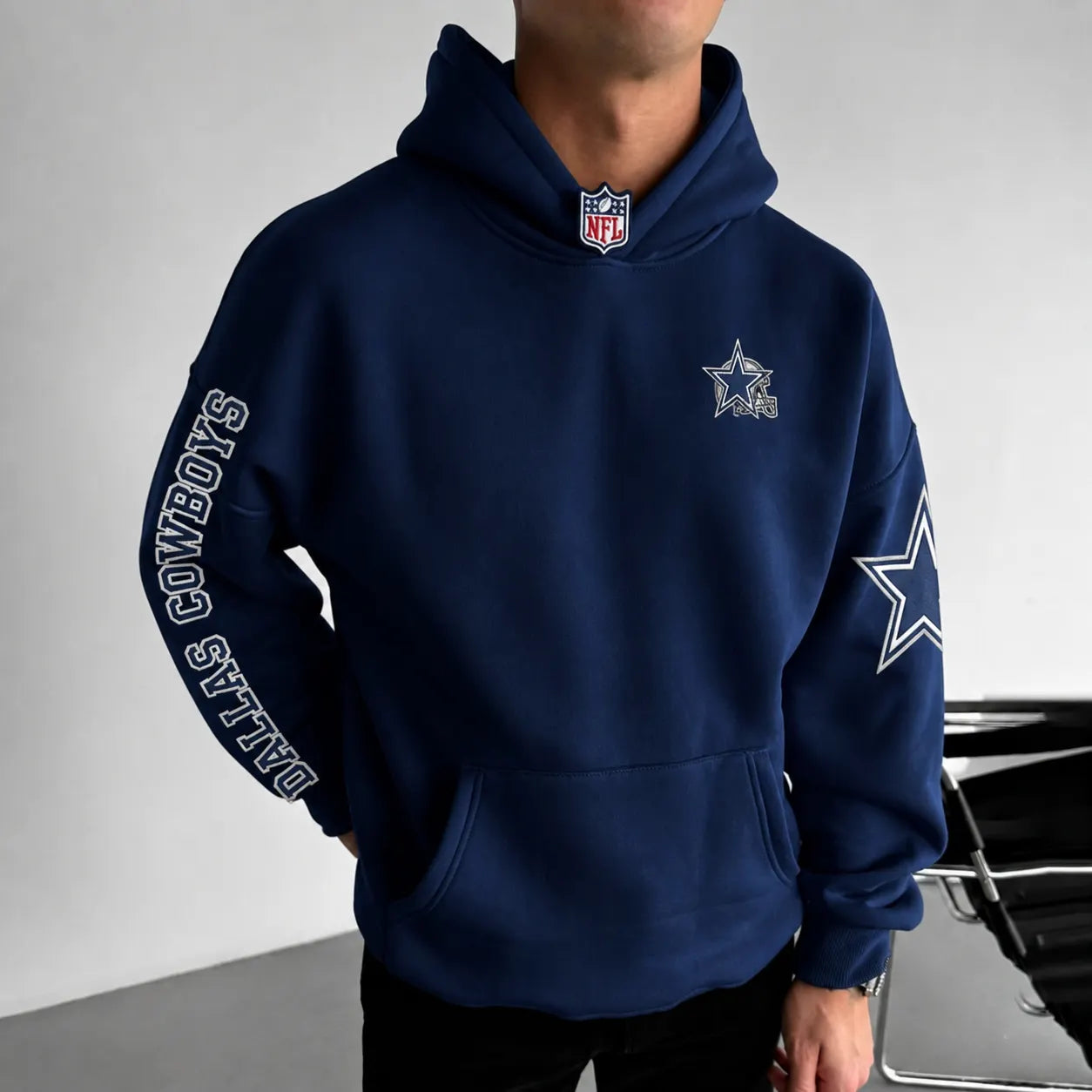 Unisex Casual-chic Rugby-print Hoodie