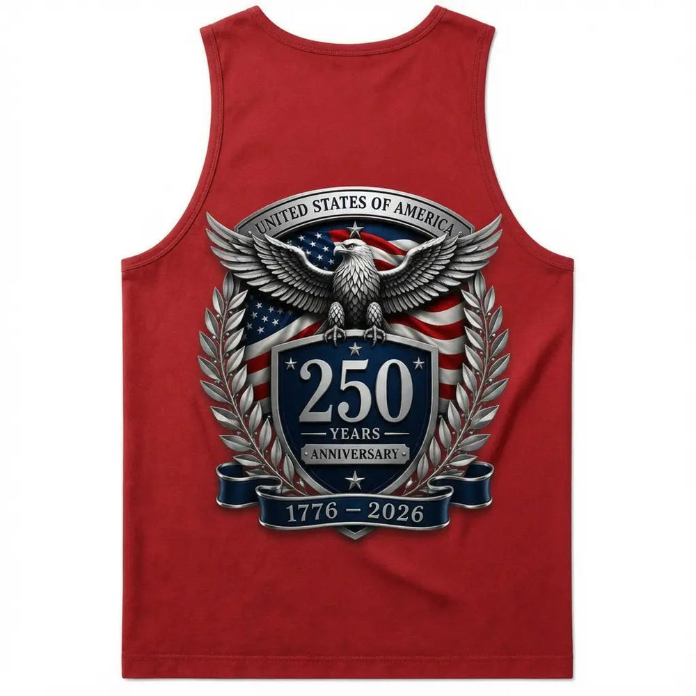 Men's Soft Fabric Outdoor Tank Top - USA 250 Years Anniversary Print