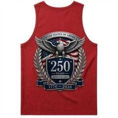 Men's Soft Fabric Outdoor Tank Top - USA 250 Years Anniversary Print